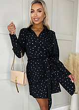 Roll Neck Short Sleeve Dress